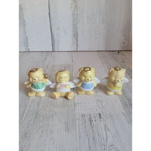 Vintage ceramic Golden Bear Angel star set ornament Xmas‎
